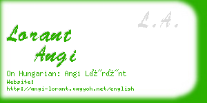 lorant angi business card